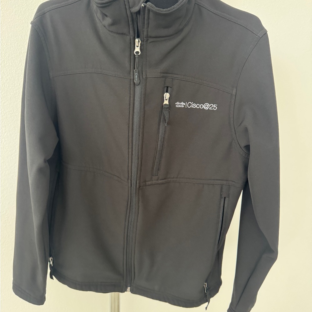 Cisco Branded Logo Women’s Softshell Jacket, Black, Small- NWOT